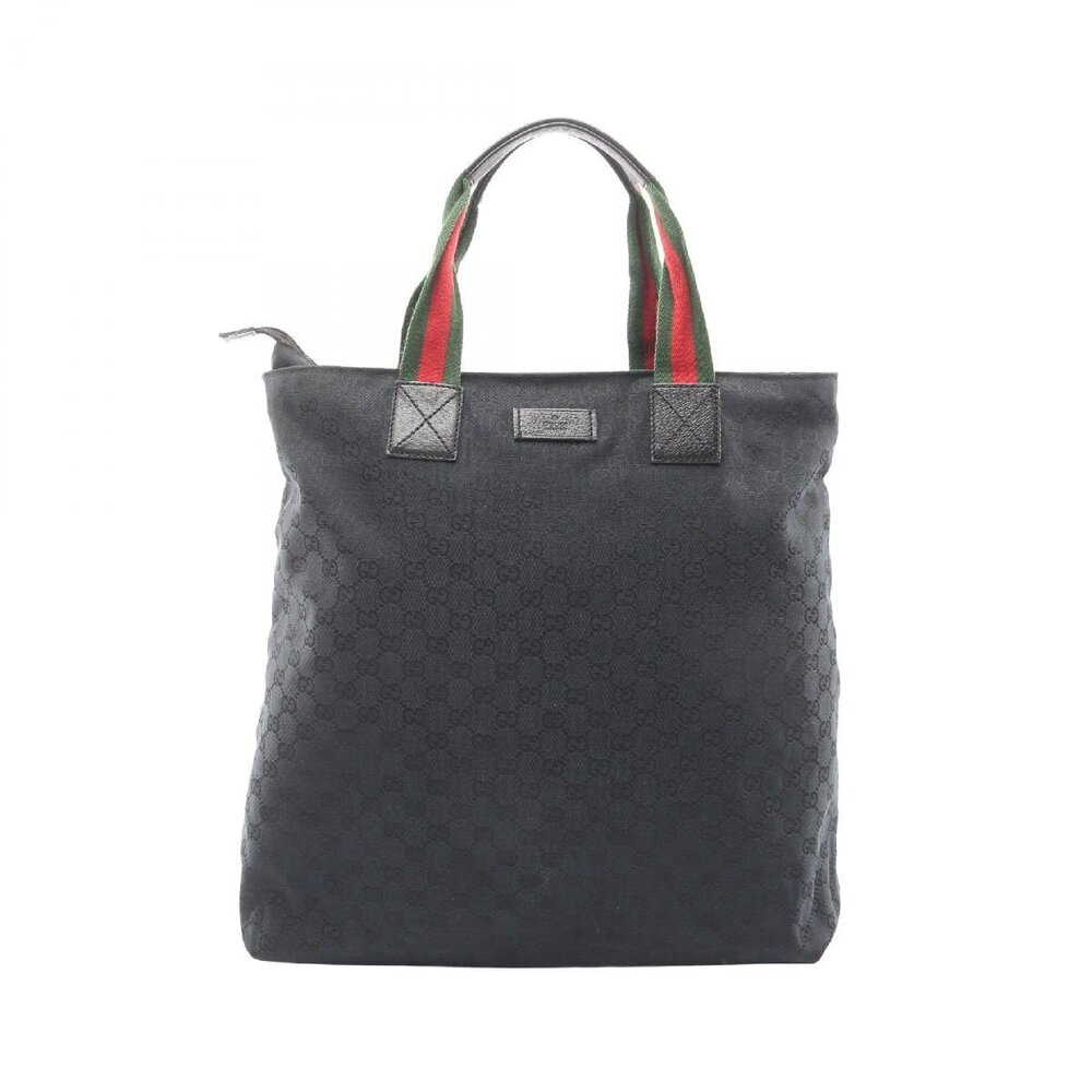 Gucci GG Canvas Sherry Tote Bag Leather